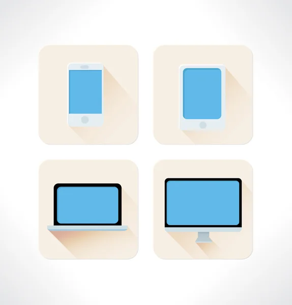 Electronic devices. Set vector flat icon. — Stock Vector