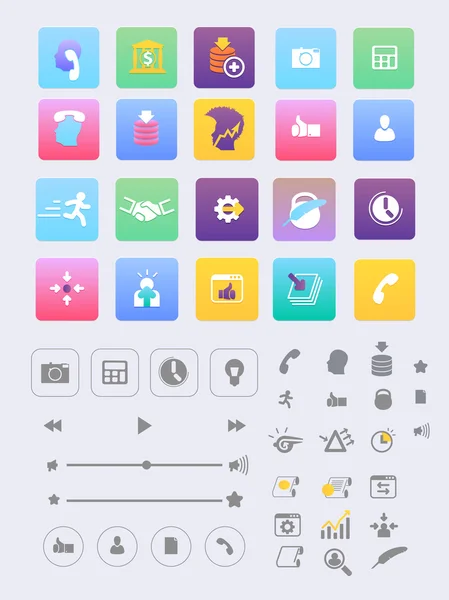 Diseño plano. iconos de paquete grande . — Vector de stock