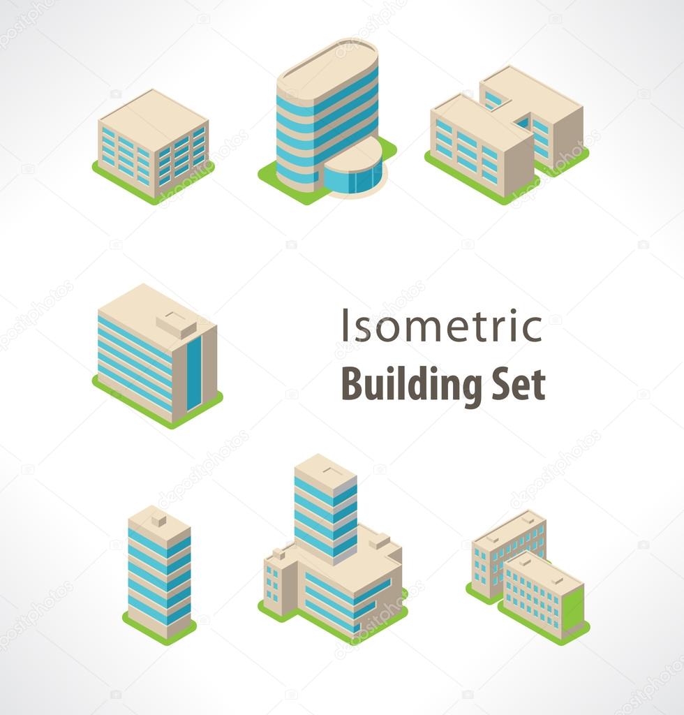 Set Isometric vector building.