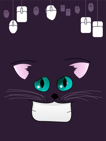 Cheshire Katze und Computermaus — Stockvektor