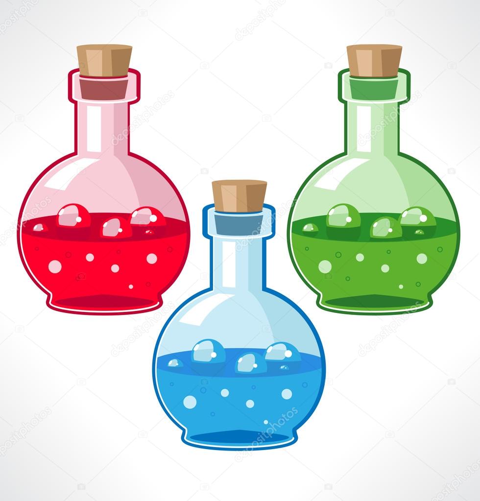 Flasks with various medical or magical means.