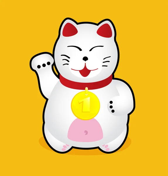 Maneki Neko. Chat chanceux . — Image vectorielle