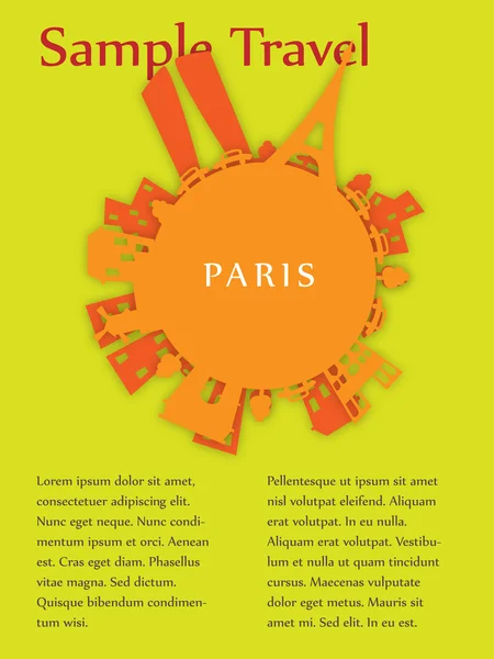Poster için seyahat etmek. Paris — Stok Vektör