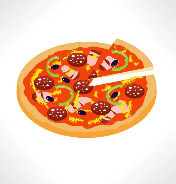 Ilustracja wektorowa pizzy. — Wektor stockowy