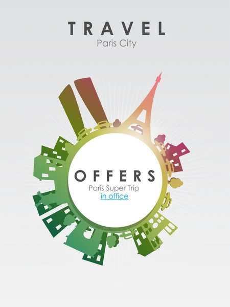 Poster for travel. Paris — Stock Vector