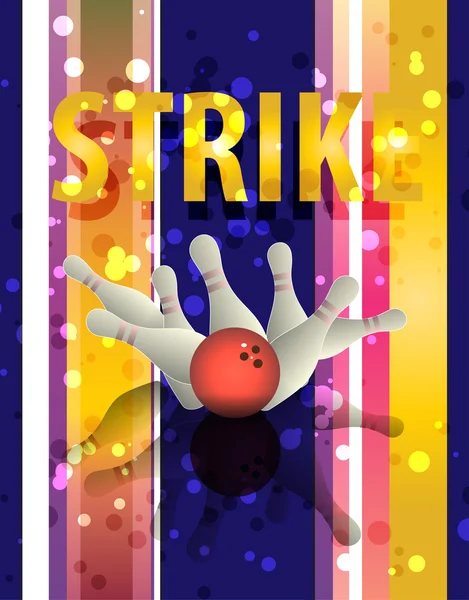 Fundo de bowling. Ataque ! — Vetor de Stock