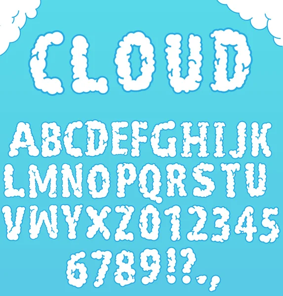 Schrift "Wolke". Handgeschriebenes Alphabet — Stockvektor