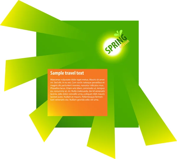 Sezon seyahat için vektör yeşil kart tasarımı. — Stok Vektör