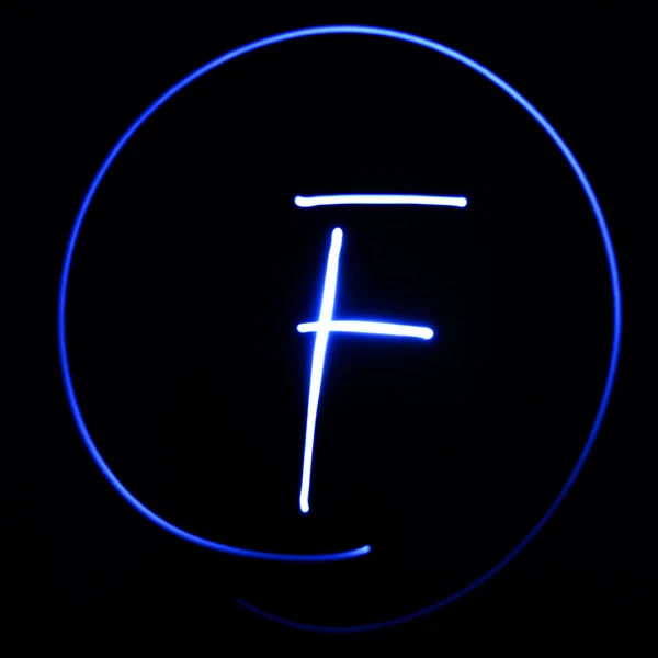 波浪符号。激光光字母表。符号"f". — 图库照片