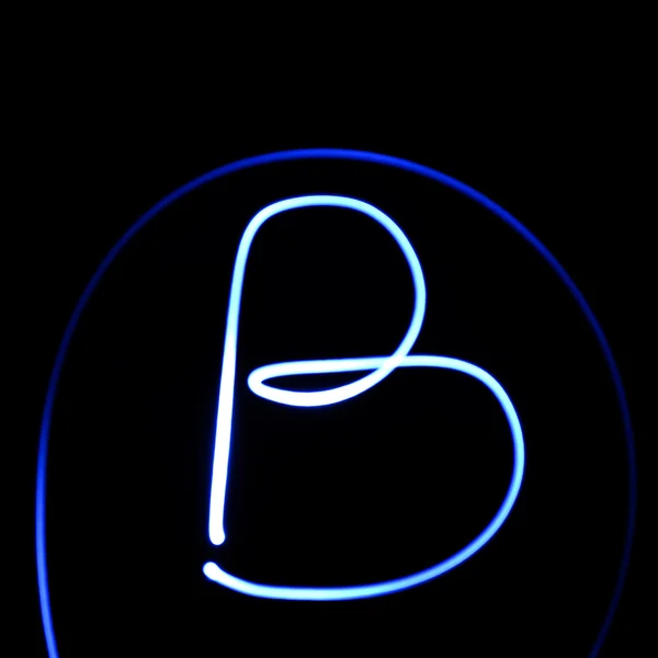 Símbolo ondulado. Alfabeto de luz laser. Símbolo "B ". — Fotografia de Stock