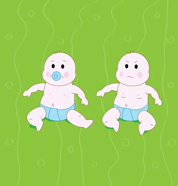 Niños pequeños en pañales — Vector de stock