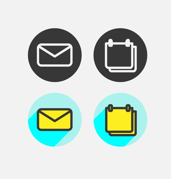 Set icon flat design — Stock Vector