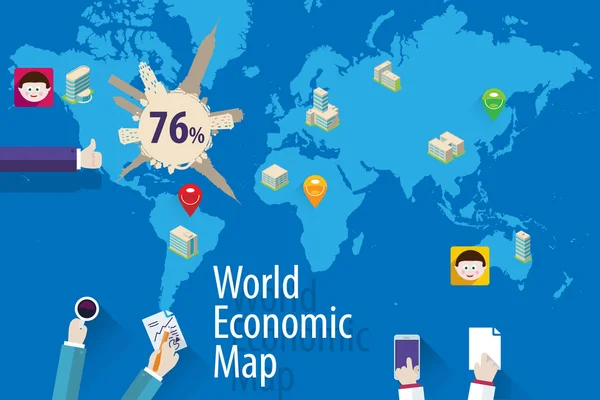 Carte économique mondiale — Image vectorielle