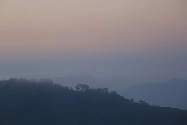 Belle Vue Sur Les Montagnes Brume Blanche — Photo