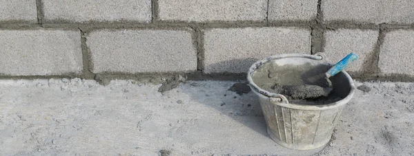 Betonmischung Ist Das Mischen Von Betonmischungen Wie Zement Stein Oder — Stockfoto