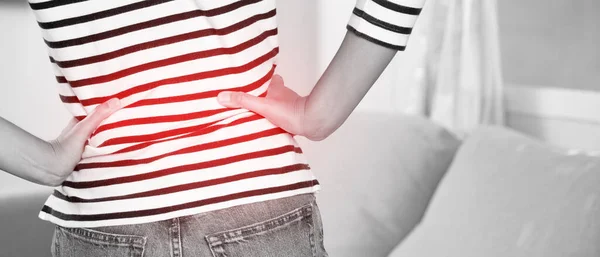 Schmerzen Unteren Rücken Werden Der Regel Durch Eine Muskelverletzung Verursacht — Stockfoto