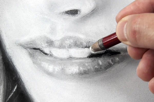 Drawing a portrait — Stock Photo, Image