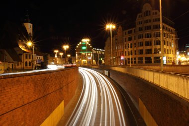 Wroclaw, gece, Polonya
