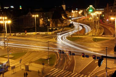 Wroclaw, gece, Polonya