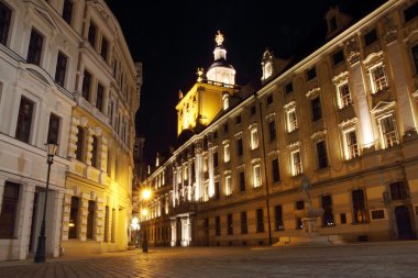 Üniversite wroclaw, gece, Polonya