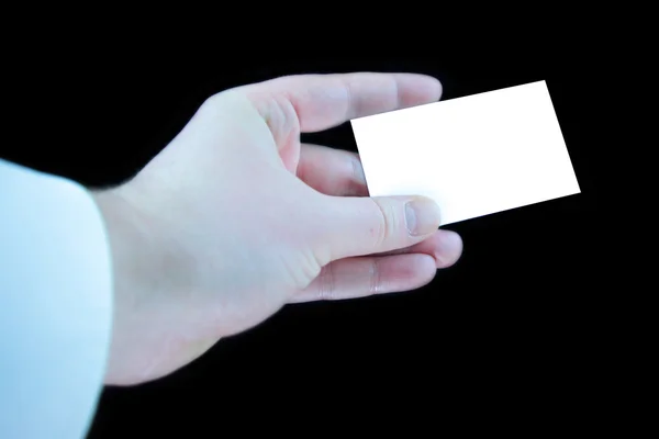 Mão com cartão de visita — Fotografia de Stock