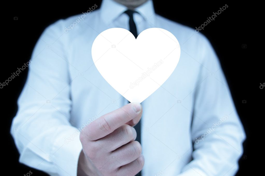 Businessman with heart icon