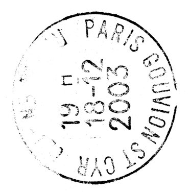 Paris, posta pulu üzerinde beyaz izole