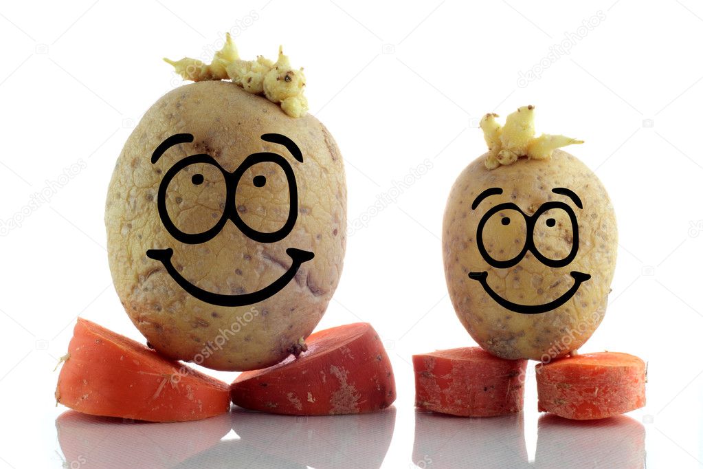 面白いジャガイモ 白の背景に絵文字 ストック写真 C Promesastudio