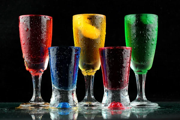 Fresh drink on black background — Stock Photo, Image