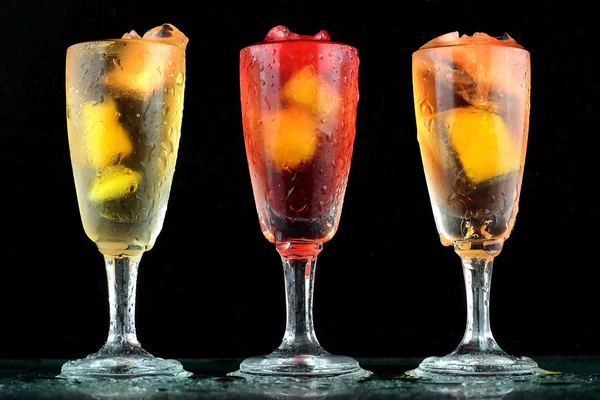 Fresh drink on black background — Stock Photo, Image