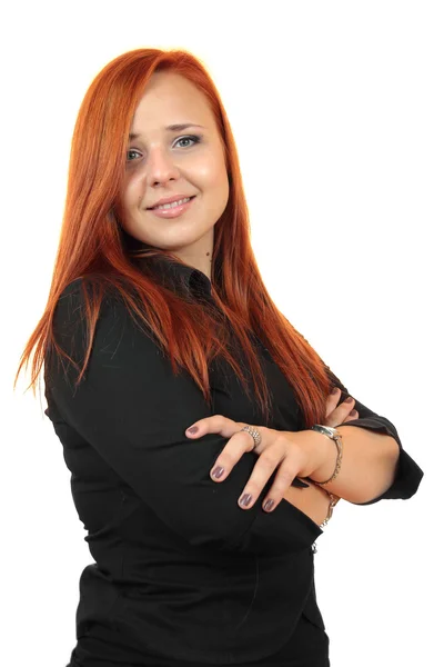 Business kvinna porträtt. korsade armar. — Stockfoto