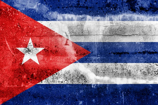 Cuba Bandiera su sfondo vecchio muro grunge — Foto Stock