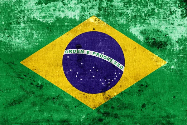 Bandeira grunge do brasil — Fotografia de Stock