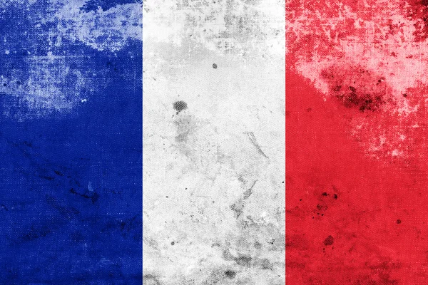 Grunge franse vlag — Stockfoto