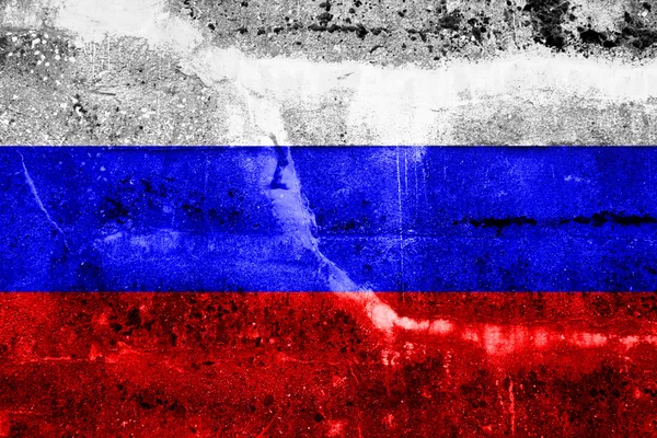 Rosja Flaga malowana na grunge ścianie — Zdjęcie stockowe