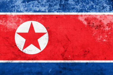 Grunge Kuzey Kore bayrağı
