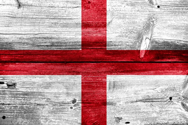 Englands Flagge auf altem Holzplankenhintergrund gemalt — Stockfoto