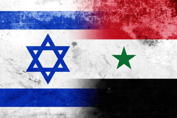 グランジのイスラエル共和国とシリアの国旗 — Stock fotografie