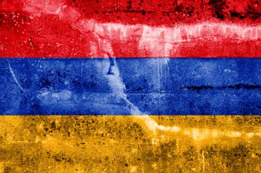 Ermenistan bayrağı grunge duvara boyalı
