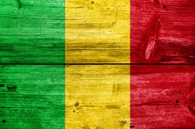 eski ahşap tahta zemin üzerine boyalı mali bayrağı