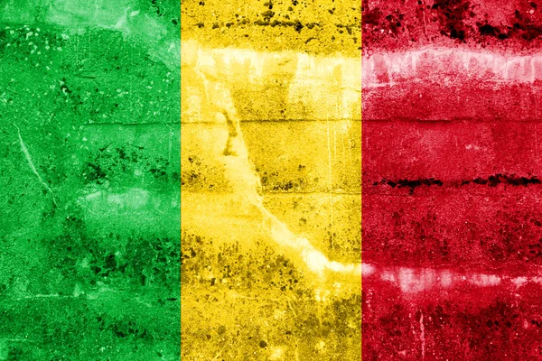 Mali Bandeira pintada na parede grunge — Fotografia de Stock