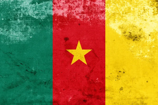 Grunge drapeau camerounais — Photo