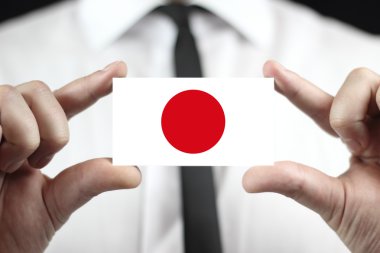Kartvizit Japonya bayrak tutan işadamı