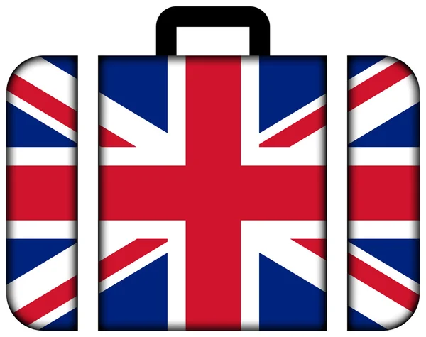 Walizka z Flaga Wielkiej Brytanii — Zdjęcie stockowe