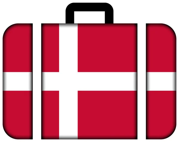 Valise avec drapeau du Danemark — Photo