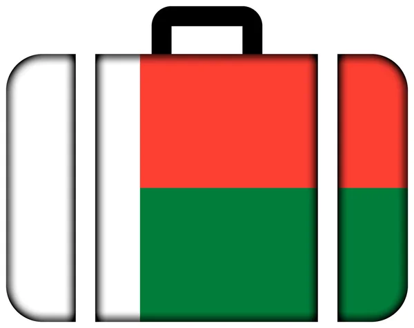 Чемодан с мадагаскарским флагом — стоковое фото