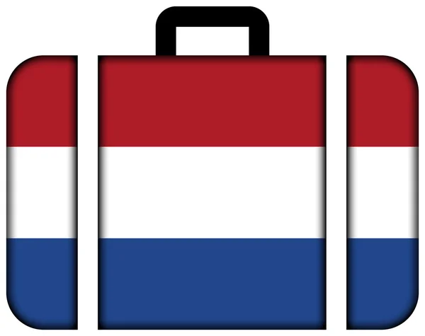 Koffer met Nederland vlag — Stockfoto