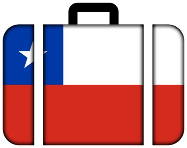 Şili bayrağı ile bavul