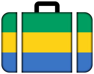 gabon bayrağı ile bavul