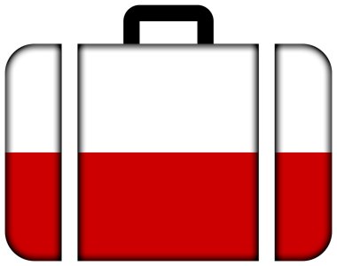 Polonya bayrağı ile bavul